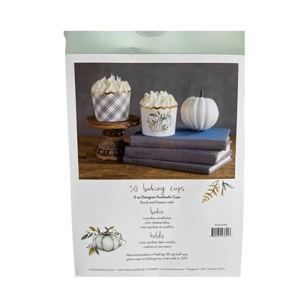 My Minds Eye Fall Harvest Plaid Gourd Thanksgiving Cupcake Liners NIB